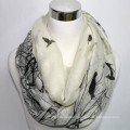 Moda Floral Bird Animal Print Infinity Loop Scarf